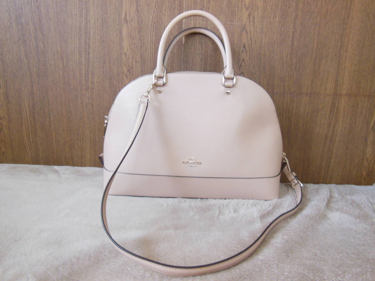 Coach.コーチ.ハンドバック.2way.ショルダーバック.ベージュ色.底横34