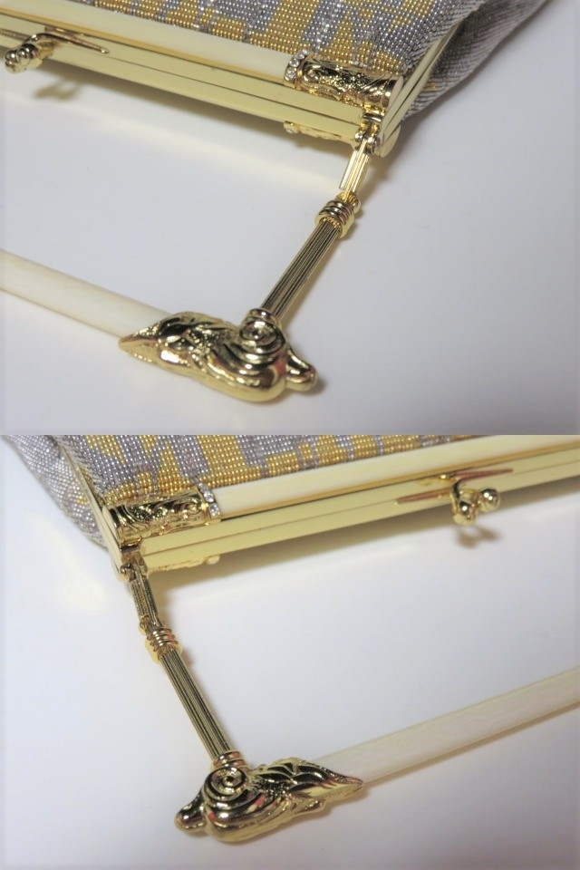 O】☆倉橋佳子☆パーティバッグ メタルビーズ YoshikoKurahashi