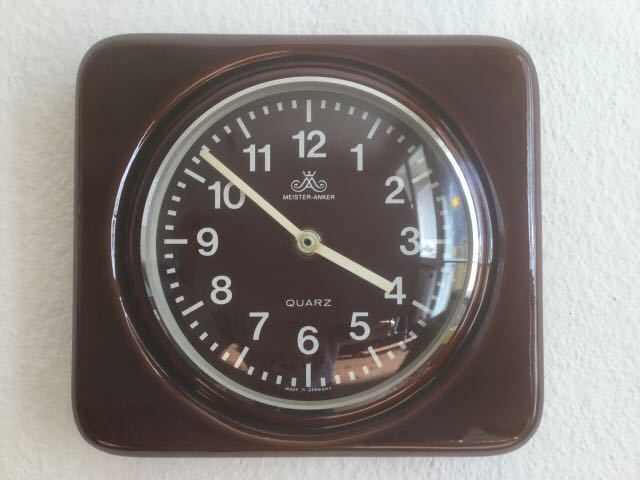 ドイツ製 壁時計 電池式 陶器フレーム キンツレー KIENZLE - 壁掛け