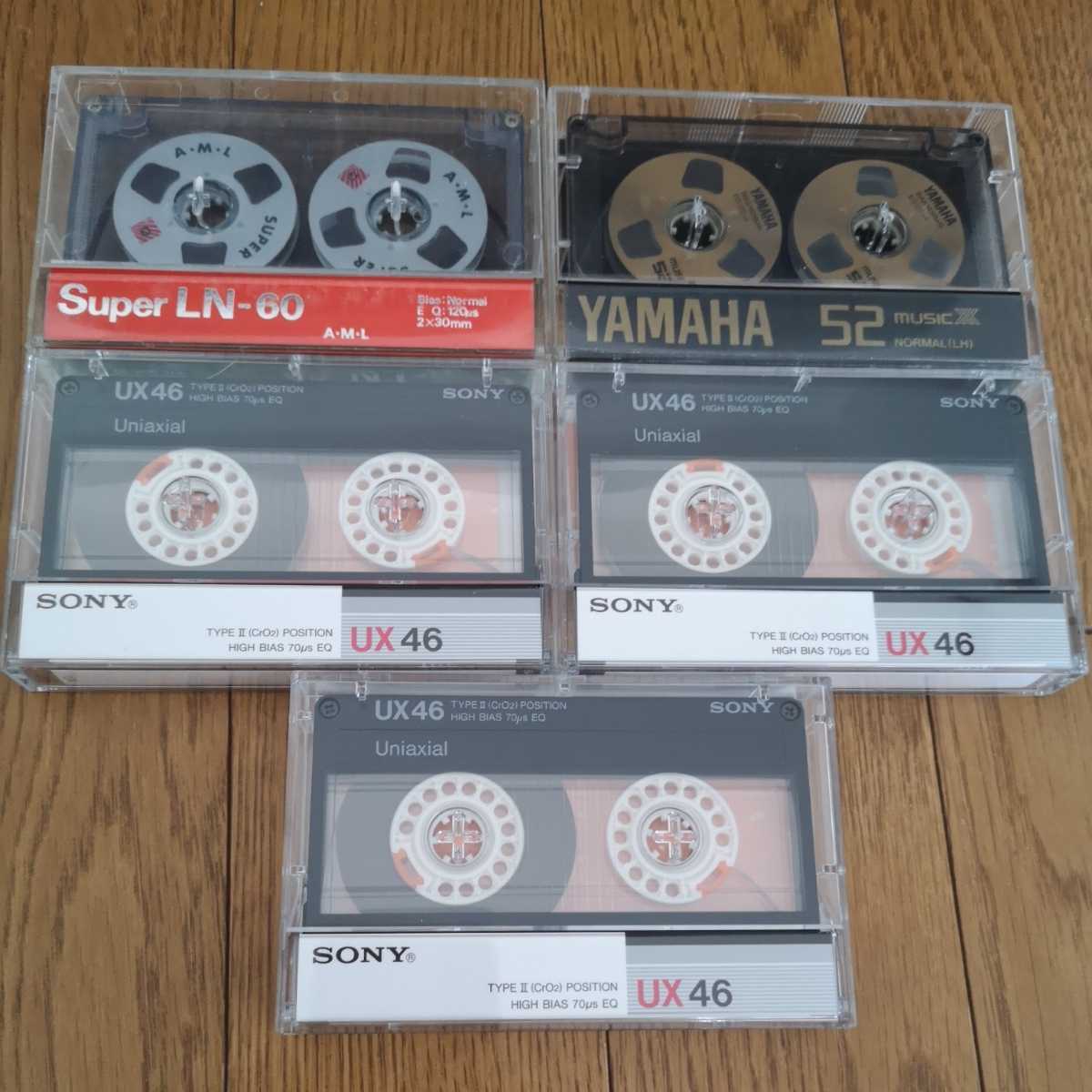 カセットテープ オープンリール風　Super LN-60 YAMAHA music XX ヤマハ　SONY UX 46 合計5本