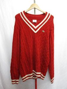 ラコステ メンズセーター メンズ５ 赤白 ケーブルニット メンズニット フィッシャーマンセーター Y セーター 売買されたオークション情報 ヤフオク の商品情報をアーカイブ公開 オークファン Aucfan Com