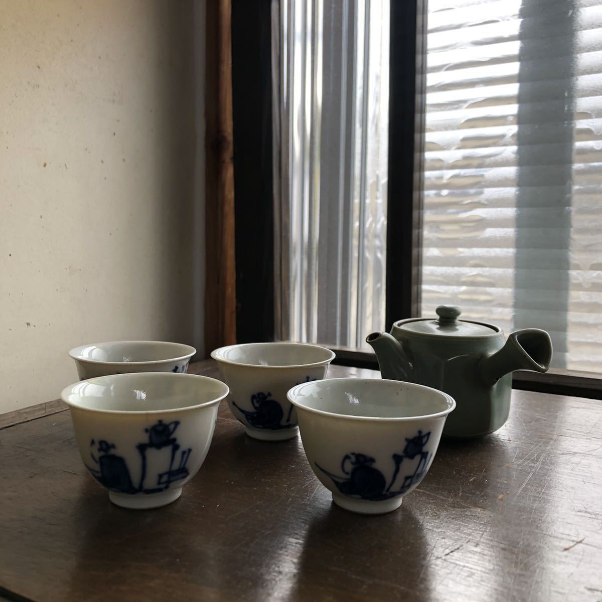 高橋道八 染付 Yahoo!オークション - 四君子 青華 煎茶器 | 薫蘭 Antique