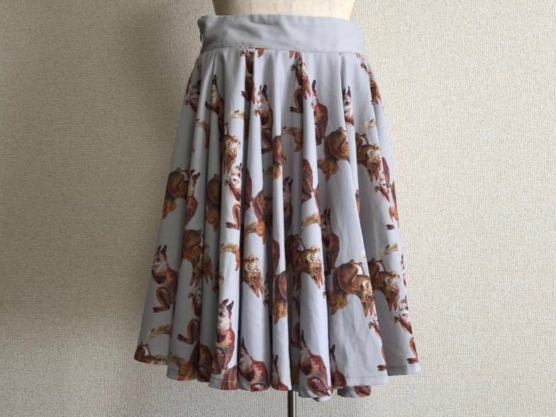 リスぎっしり☆ あちゃちゅむ ムチャチャ フレア スカート ボトムス 