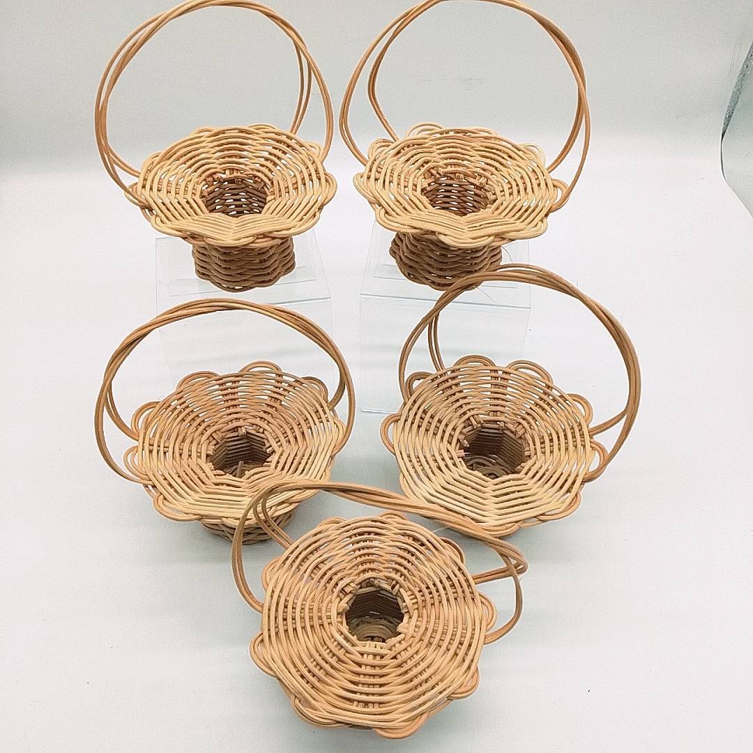 D208　【18点セット】 籐籠　まとめ　フラワーアレンジメント　花器　籐かご　バスケット　フラワーポット　ナチュラル雑貨_6