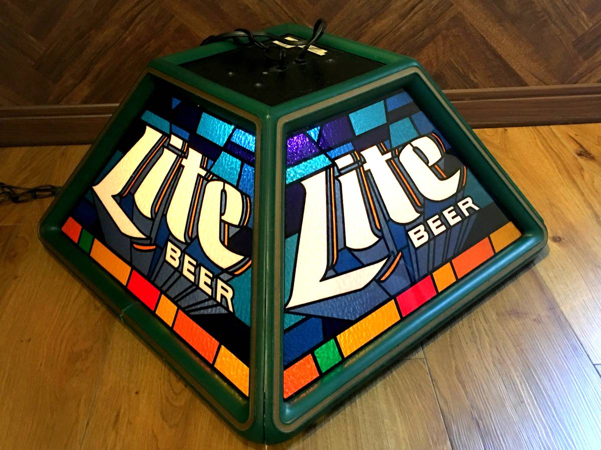 ☆彡 希少 ビンテージ ミラー Miller Lite Beer バーランプ ステンド