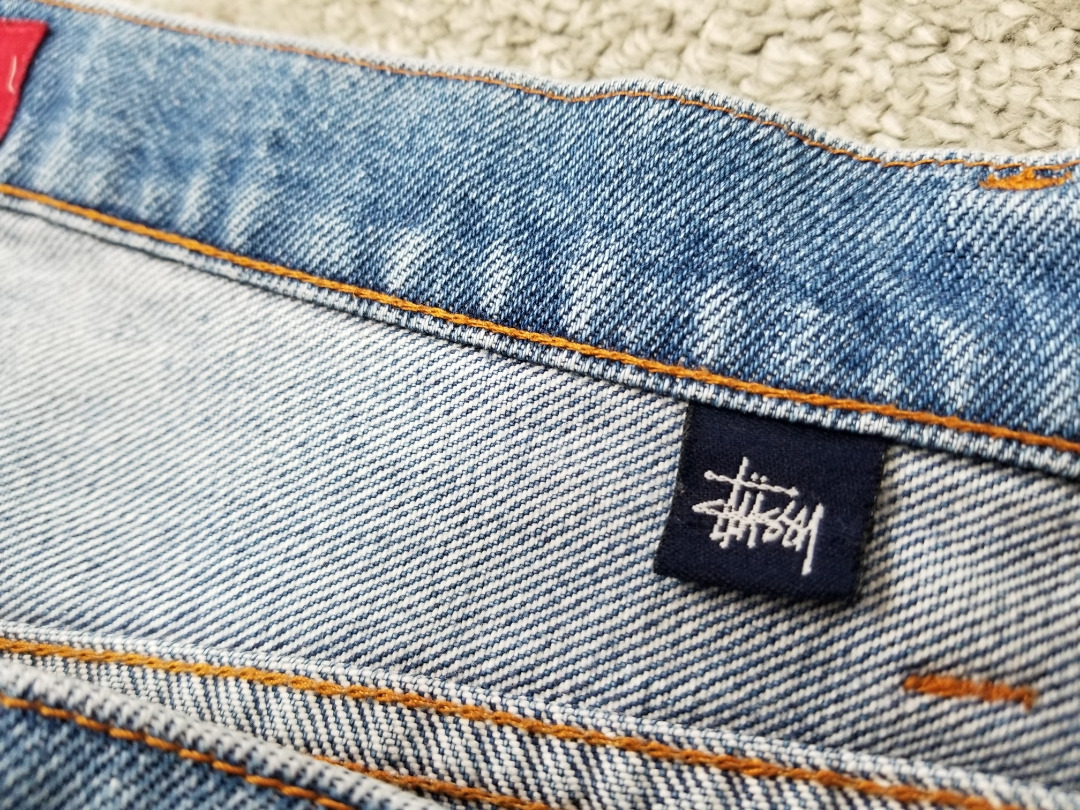 即決 希少 90s~ USA製 STUSSY ステューシー デニムショーツ w32 M 程度