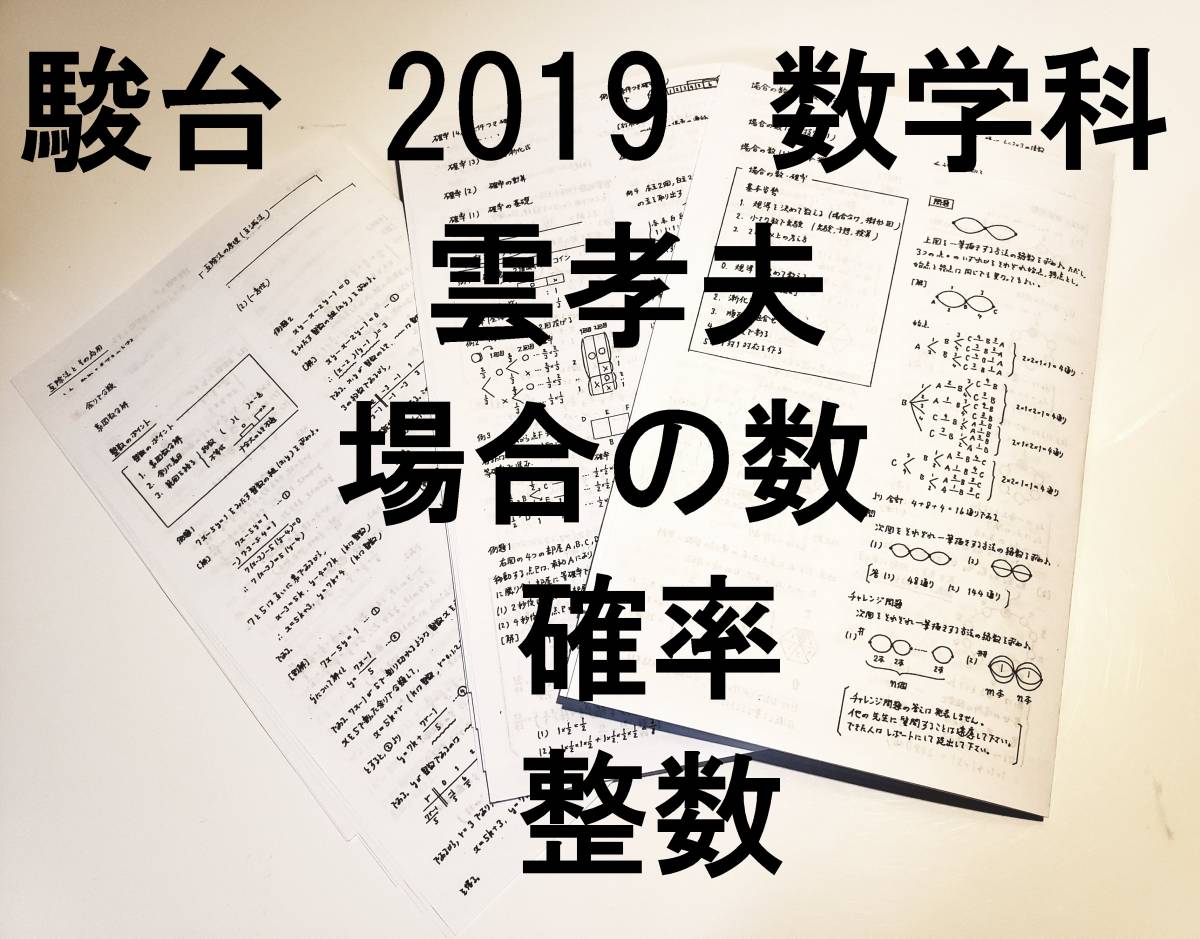定番人気，高品質 駿台 2019 数学科 雲孝夫 場合の数 確率 整数 プリント(数学)｜売買されたオークション情報、yahooの商品情報をアーカイブ公開 - オークファン 大学受験
