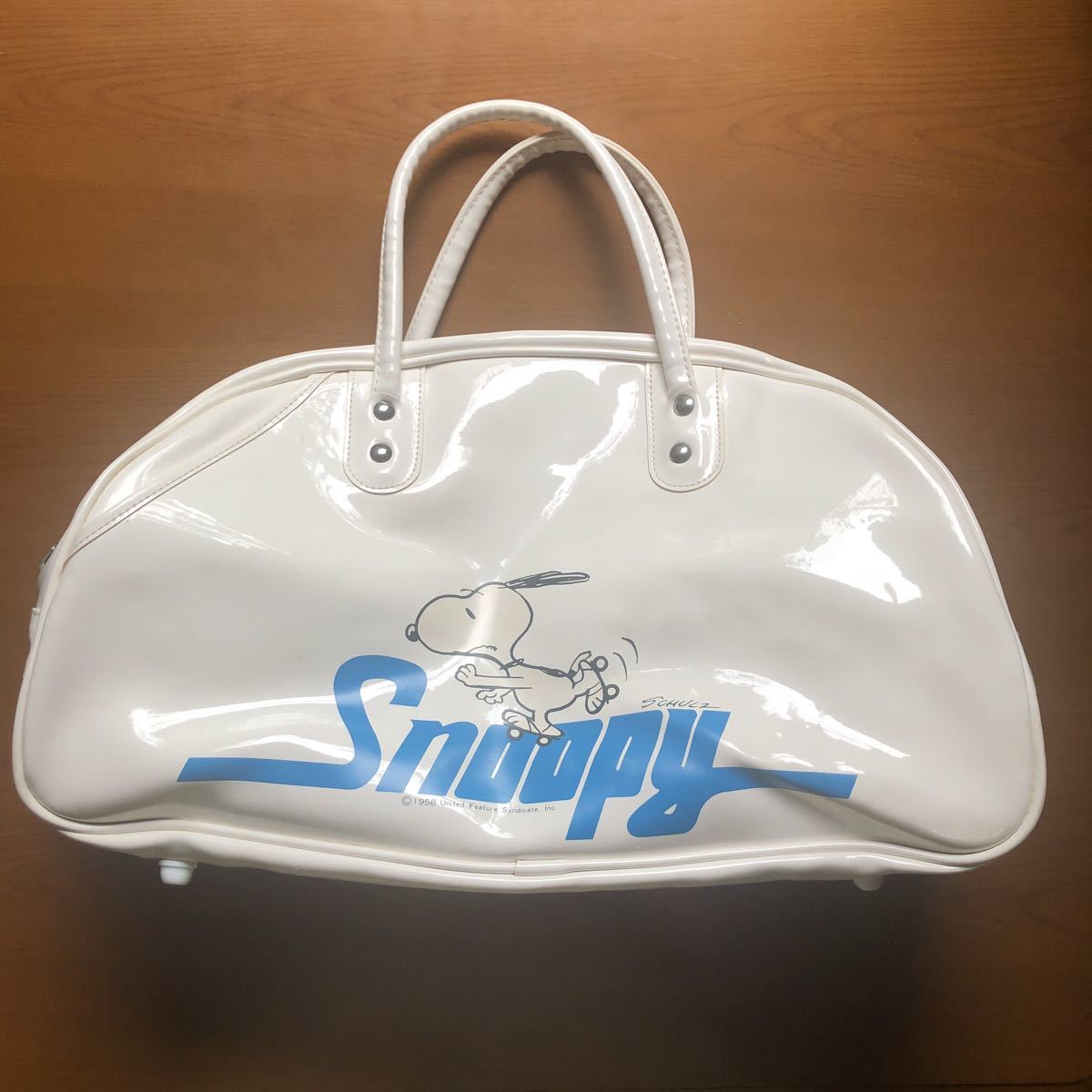 スヌーピー ボストンバッグ SNOOPY エナメル 一番くじ 赤 当時物 レア
