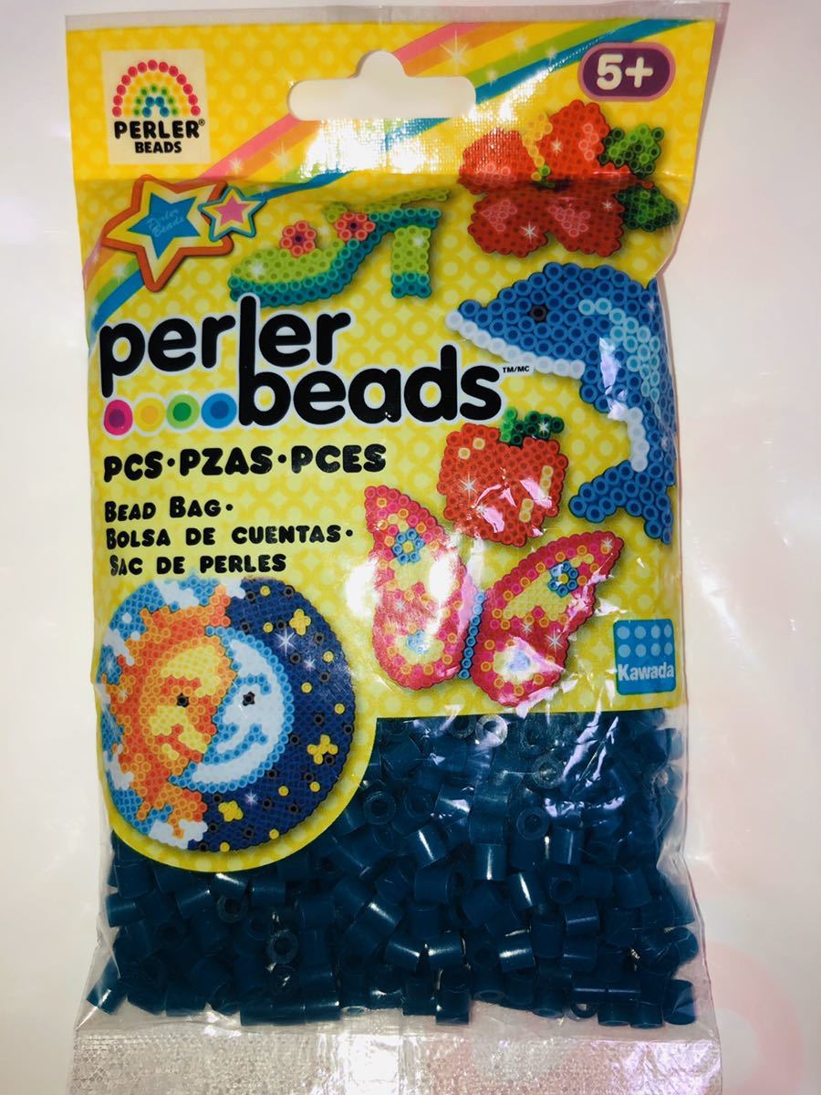 とうめいあお 未開封 カワダ パーラービーズ perlerbeads アイロンビーズ 5mm 1000粒 透明青_1