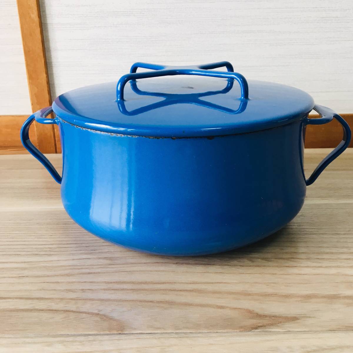直径18センチ ダンスク Dansk ビンテージ 琺瑯 鍋 フランス製 ホーロー 