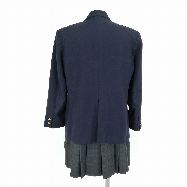 1円 ブレザー マイクロミニスカート 上下2点セット 指定 冬物 長袖 女子 学生服 東京忠生高校 紺 制服 中古 ランクB NA5553 1円 マイクロミニスカート ブレザー 大きいサイズ 指定 パレオ