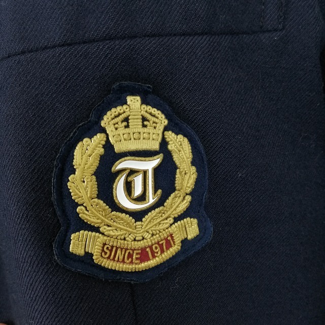 1円 ブレザー マイクロミニスカート 上下2点セット 指定 冬物 長袖 女子 学生服 東京忠生高校 紺 制服 中古 ランクB NA5553 1円 マイクロミニスカート ブレザー 大きいサイズ 指定 パレオ