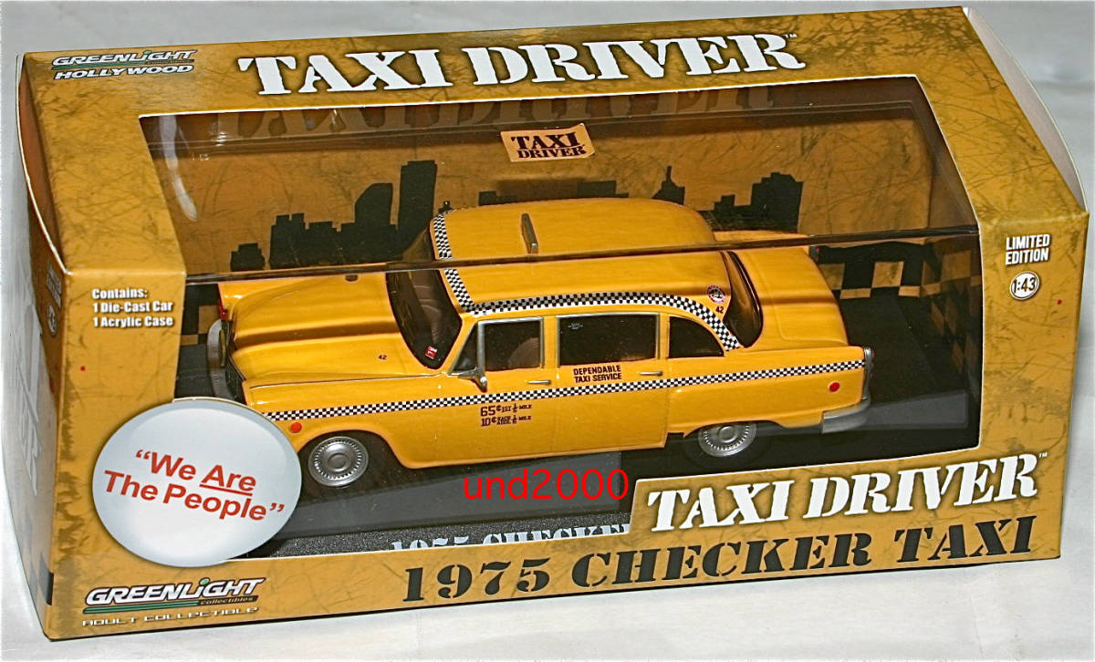 人気，大得価 Greenlight タクシードライバー 1/43 1975 Checker Taxi Driver チェッカー タクシー イエローキャブ グリーンライト ロバート デ ニーロ(アーテル)｜売買されたオークション情報、yahooの商品情報をアー アーテル