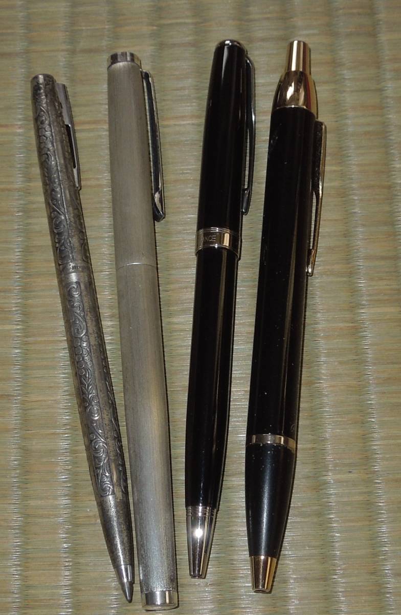 ボールペン 4点　　1.純銀　SHEAFFER　sterling　２.純銀 ドイツ　USUS sterling 3.parker 4.parker