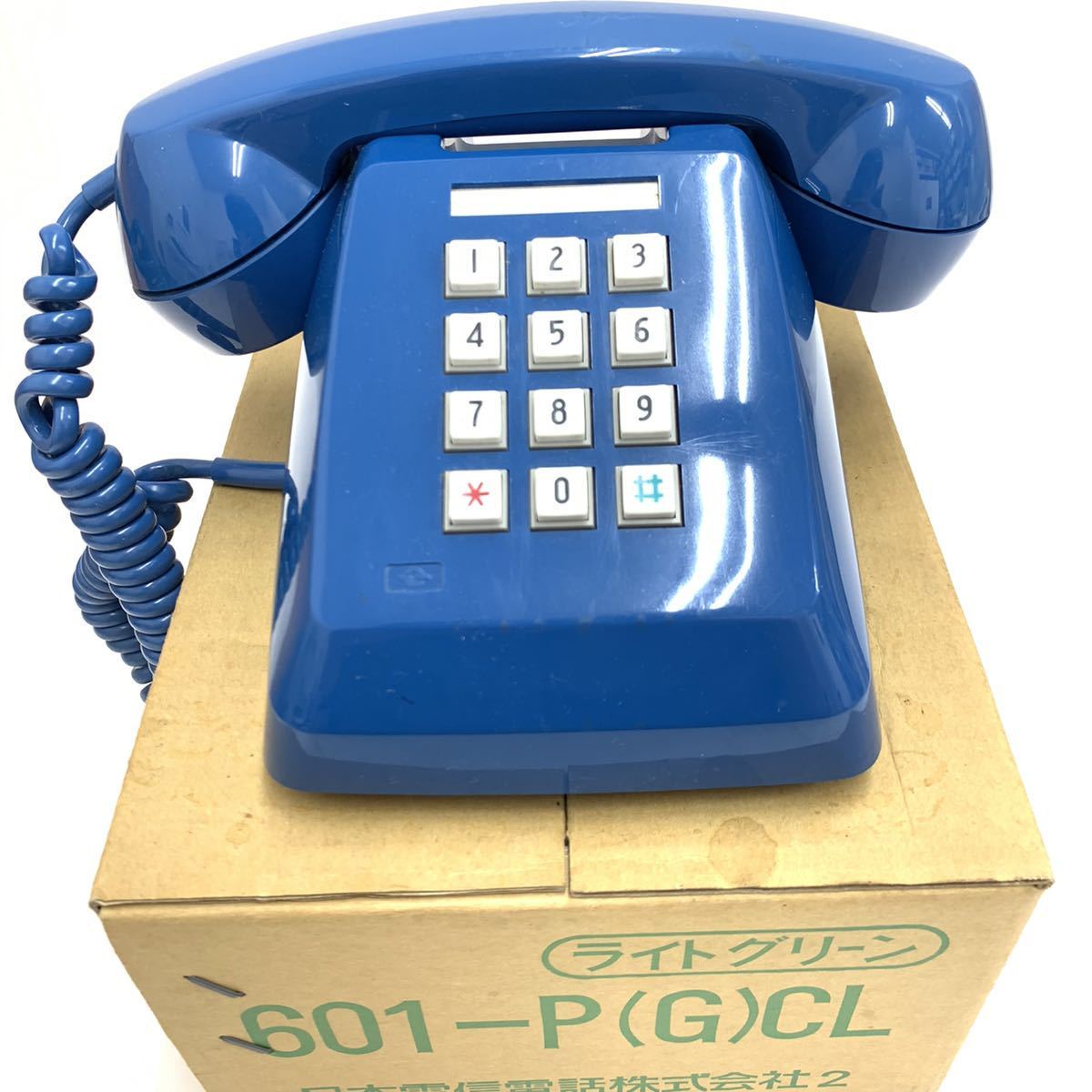 昭和レトロ 601-P NTT プッシュホン 601-P電話機 ブルー 601-P形 1980 