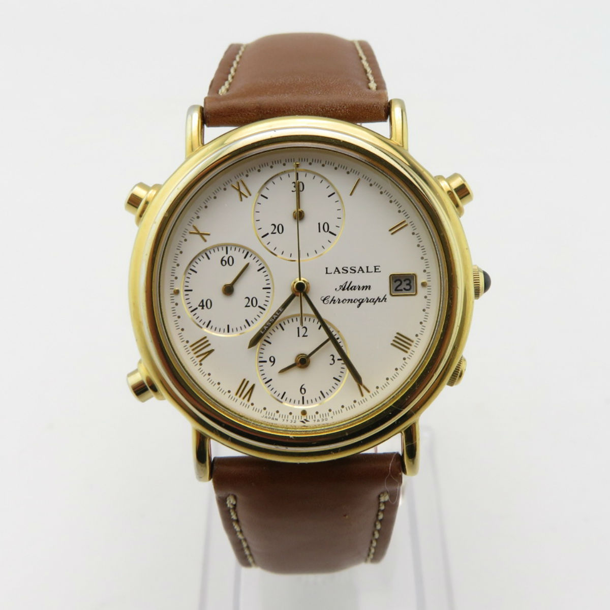 SEIKO LASSALE Alarm Chronograph セイコー ラサール アラーム クロノグラフ 7T327A39 ゴールドカラー