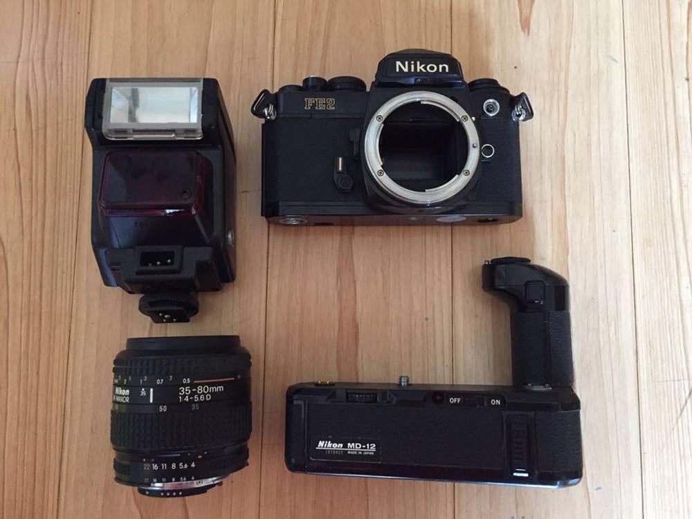 Nikon fe2 レンズ ストロボ モータードライブ付き 四点セット 動作
