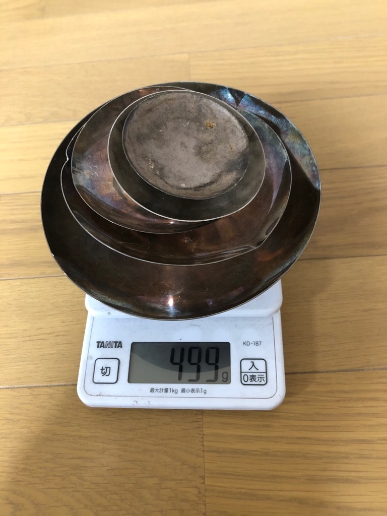 純銀杯　盃 5客セット 銀貨１枚 純銀製 盃 総重量499g 盃5個セット つぶしに 【公式通販】