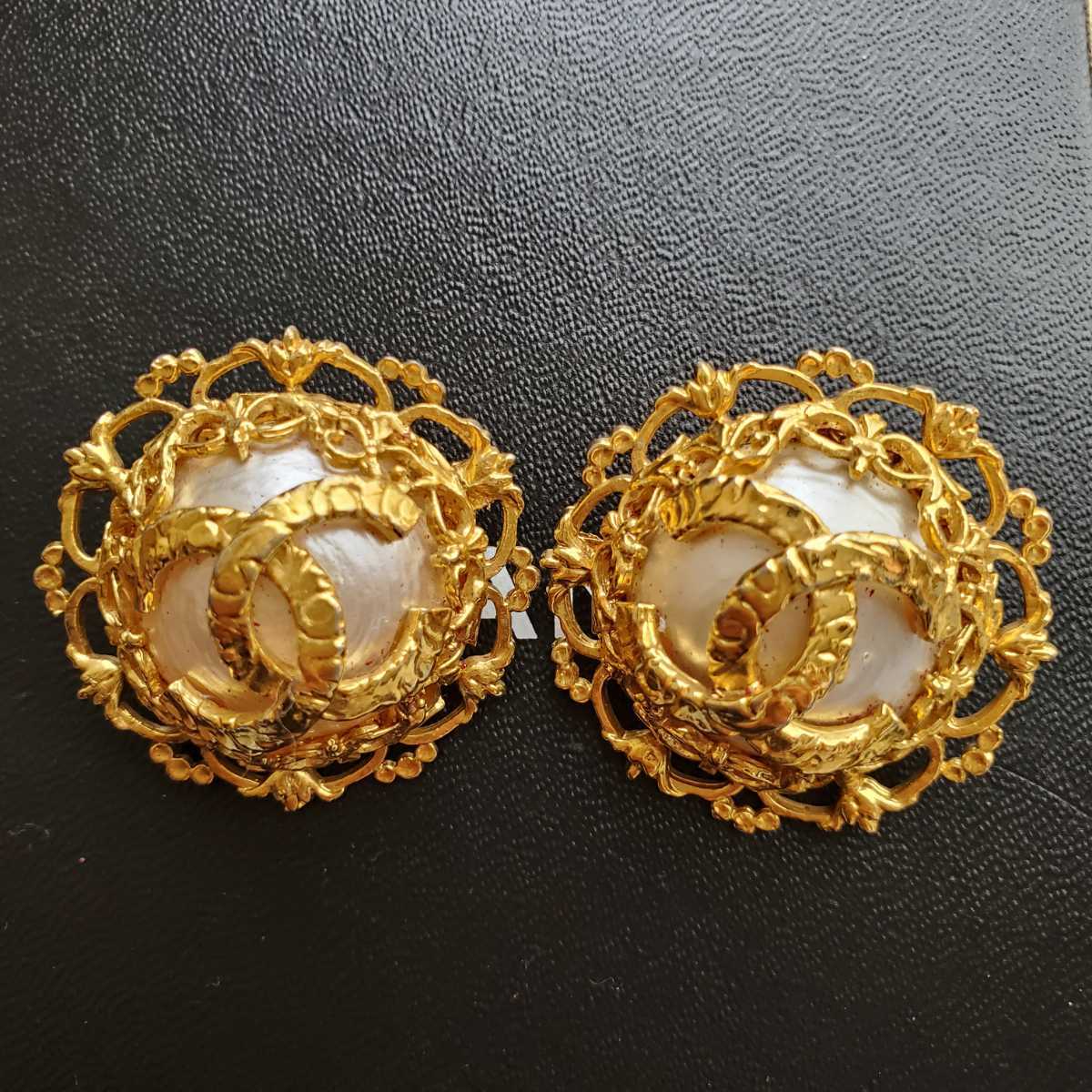 CHANEL シャネル ヴィンテージ ゴールドカラー パールイヤリング