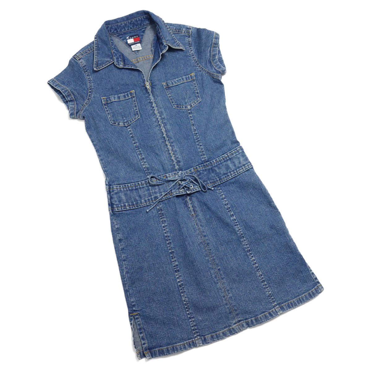 1円 Tommy Hilfiger トミーヒルフィガー デニム地 ストレッチ キャップスリーブ ワンピース ウエストドローコード付き 14 その他 売買されたオークション情報 Yahooの商品情報をアーカイブ公開 オークファン Aucfan Com