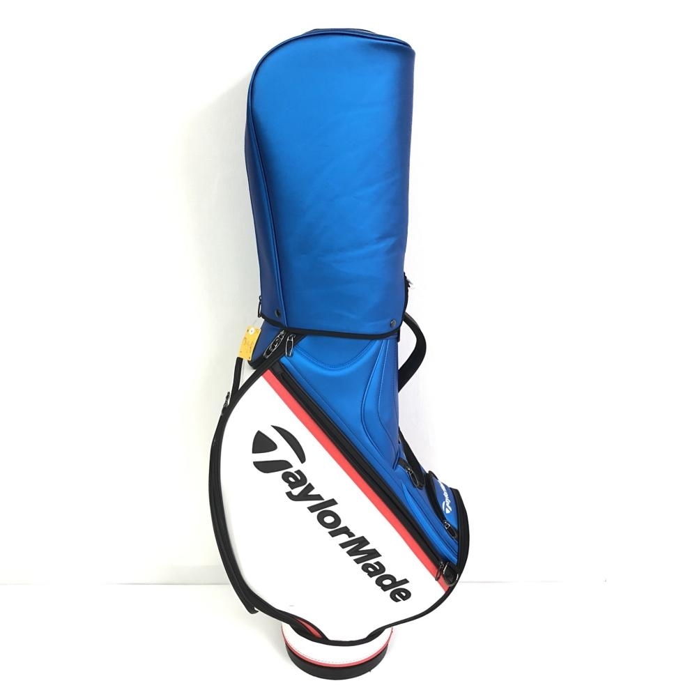 数量限定，2026 TaylorMade テーラーメイド キャディバッグ 白&times;ブルー トリコロール 2018年モデル 光沢 ロゴ刺繍 9.5型 ゴルフ(テーラーメイド)｜売買されたオークション情報、yahooの商品情報をアーカイブ公 キャディバッグ