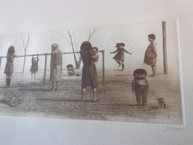□銅版画□相笠昌義 “ 公園にて ” 0 ⁄ 77□女・時