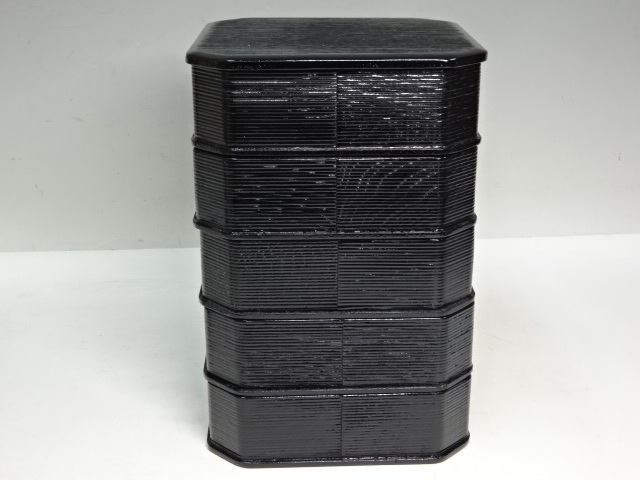 ☆木製のお品です【黒柿合せ塗 縁高重】状態良！サイズ：17.4×17.4×高