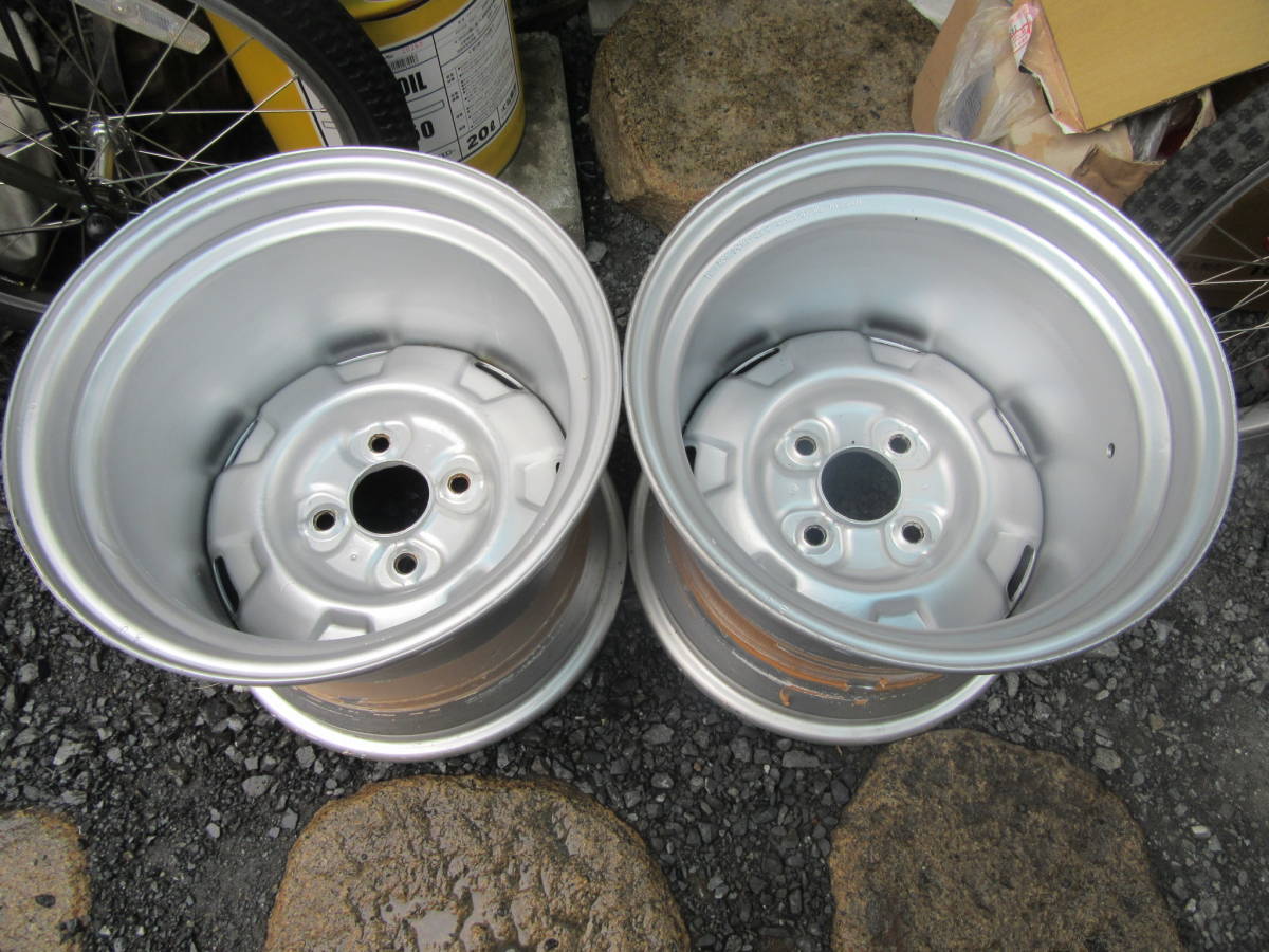 旧車 深リム 加工 鉄ちん 2本セット 14インチ 12J PCD114.3 鉄