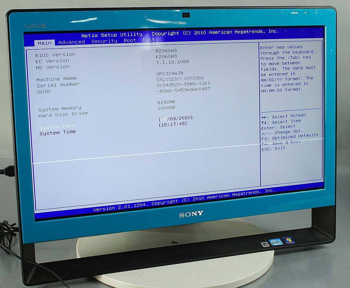 21.5インチ OS無し訳あり SONY VAIO Jシリーズ VPCJ24AJB/Core i3 