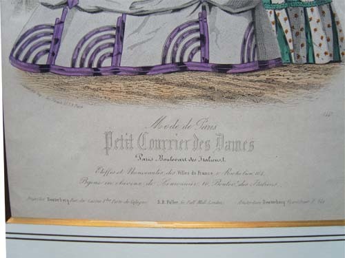 ★アンティーク銅版画「散歩をする婦人たち」_4