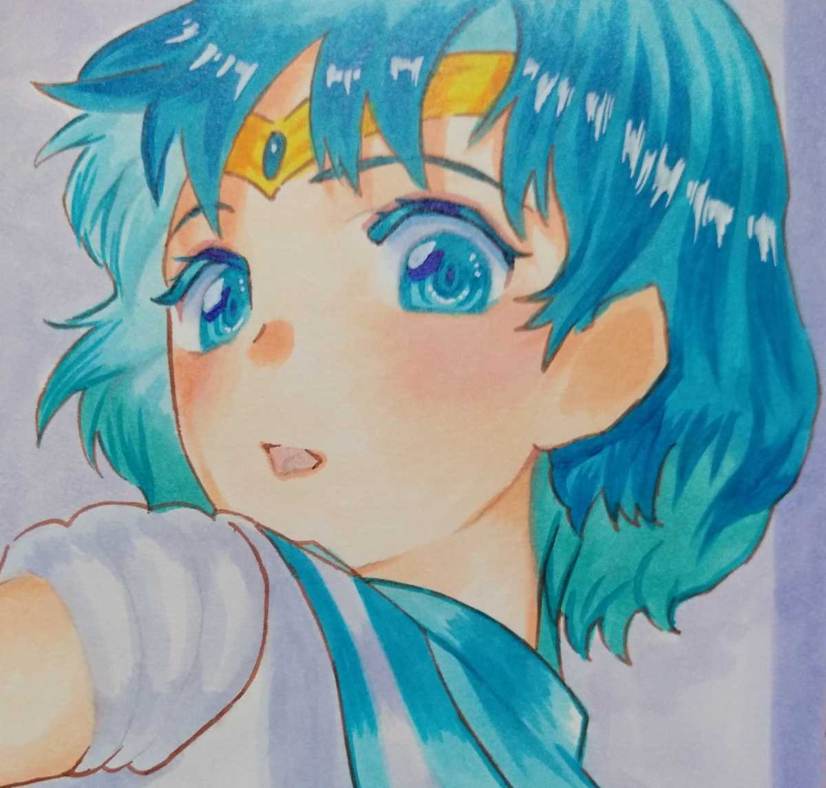 手描き同人イラスト セーラーマーキュリー セーラームーン セーラ戦士 約ａ4ケント コピック 手描き 絵 手描きイラスト 手描きイラスト 売買されたオークション情報 Yahooの商品情報をアーカイブ公開 オークファン Aucfan Com