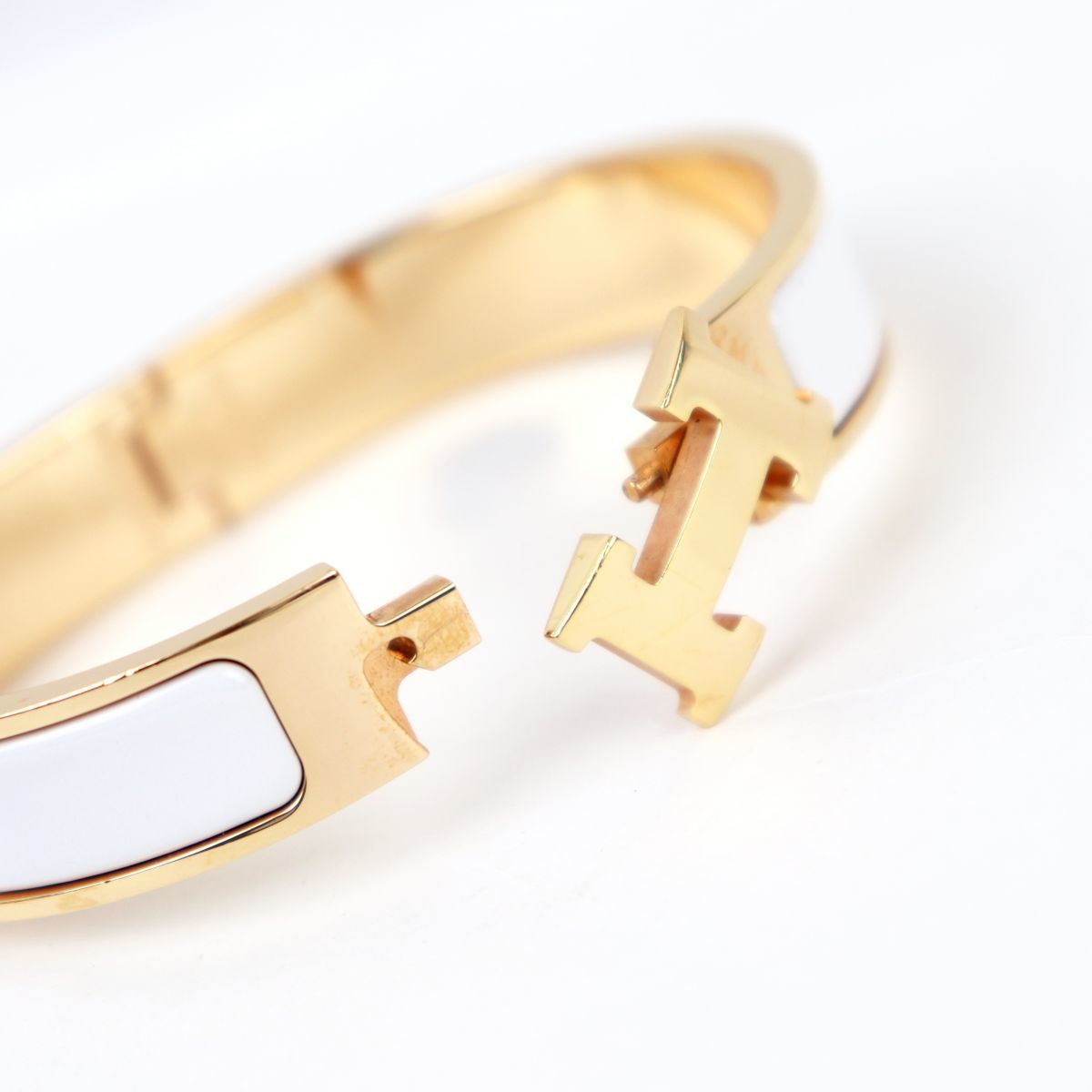 HERMES バングル オフホワイト/ゴールド　エルメス　クリッククラック　白 エルメス HERMES クリックH クリッククラックPM ブレスレット バングル