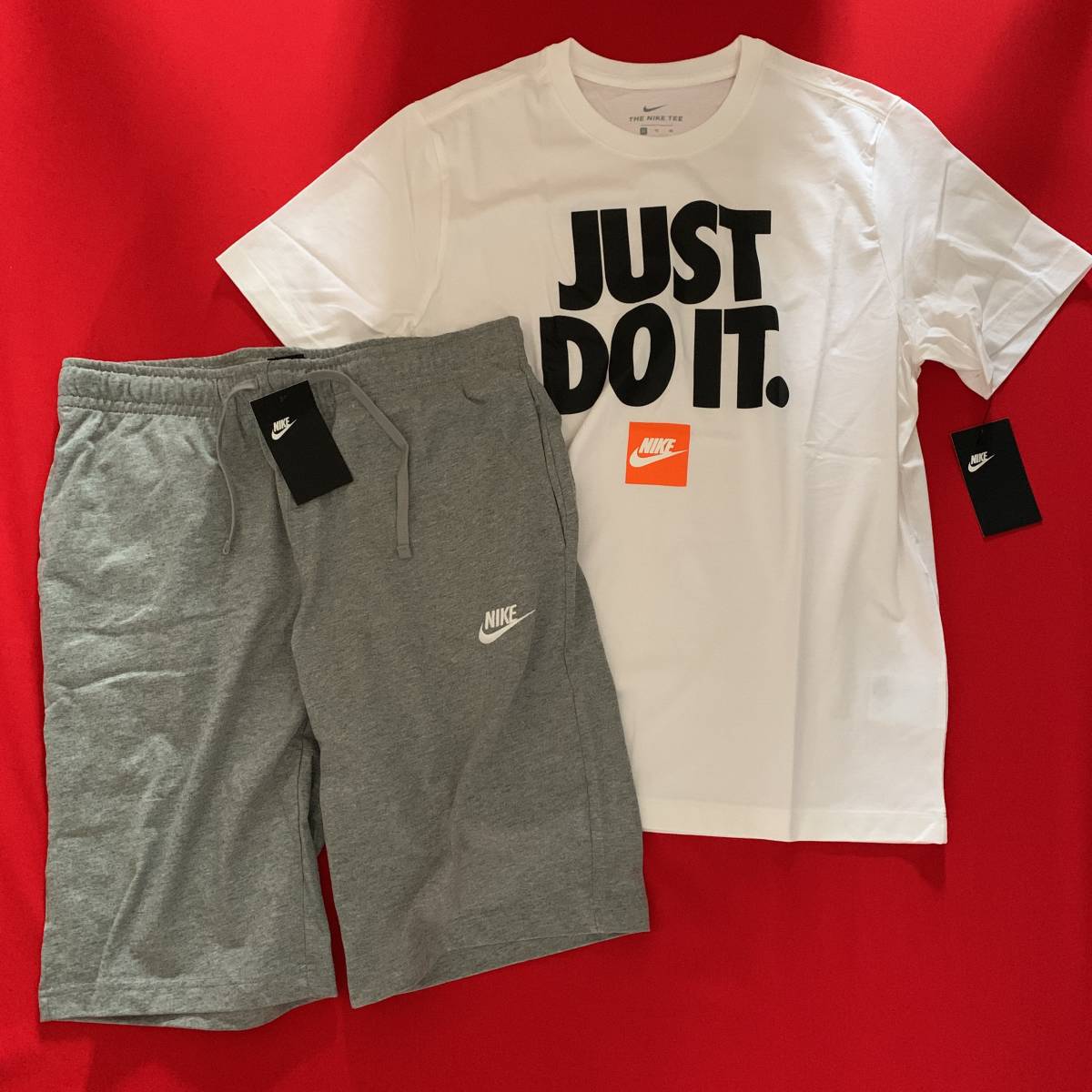 大得価，新作登場 正規品 サイズXL NIKE ナイキ 上下 セットアップ Tシャツ JUST DOIT. ビックロゴ コットン グレー ハーフパンツ 薄手(ナイキ)｜売買されたオークション情報、yahooの商品情報をアーカイブ公開 - オ ジャージ