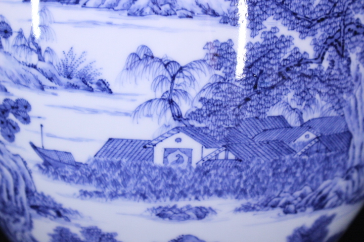 花瓶 染付 花器 平安 手塚祥堂 共箱の通販はau PAY 高砂花入 作 染付鶴