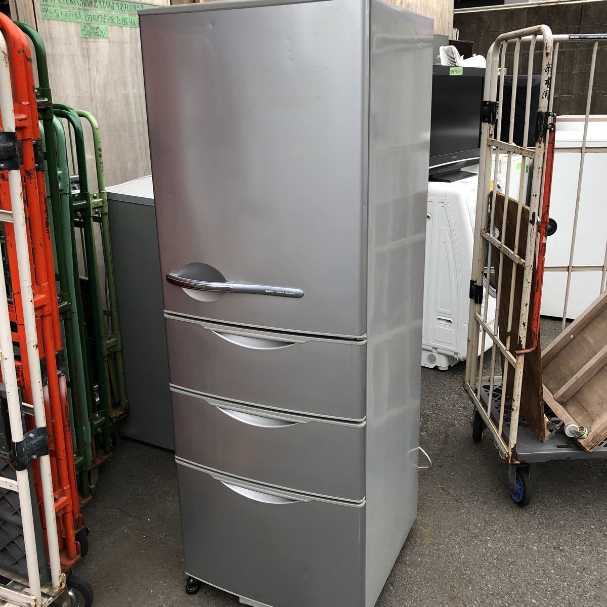 三洋 ナノフェライト除菌 低温脱臭触媒 355L 4ドア冷蔵庫 SR-361U