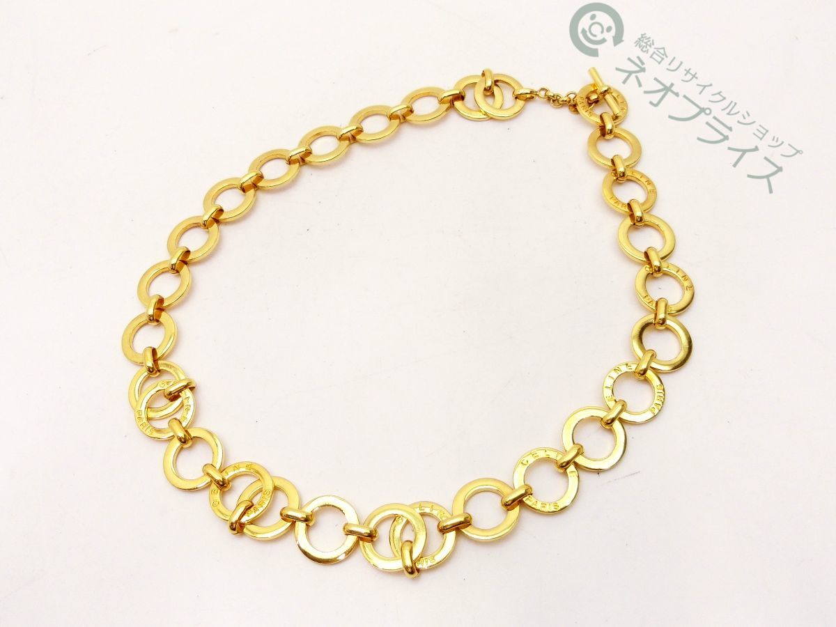 ◇S2869 CELINE セリーヌ サークルロゴ チェーン ベルト レアモデル 美