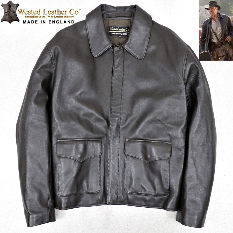 定価￥110000 ハリソンフォード着用 極美品 英国製 WESTED LEATHER