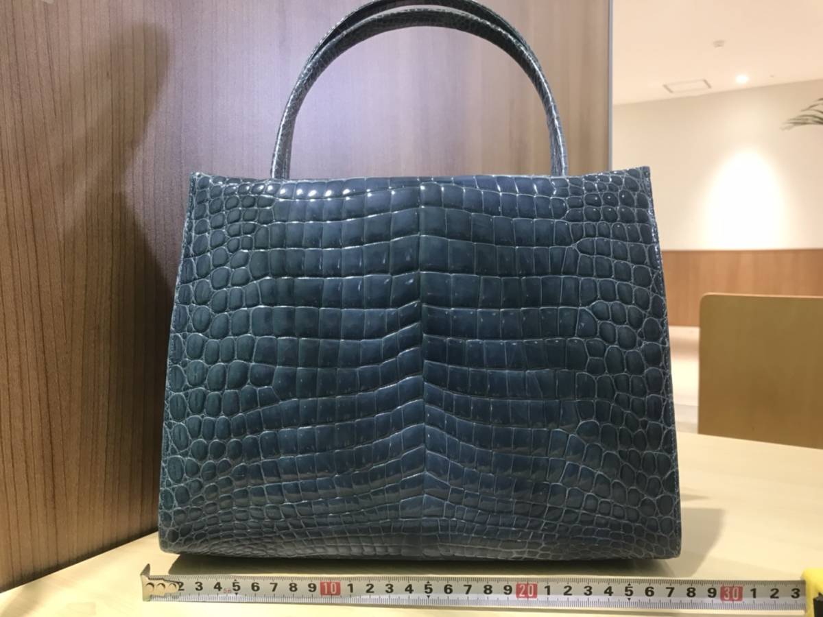 3304】☆クロコダイル ハンドバッグ GENUINE