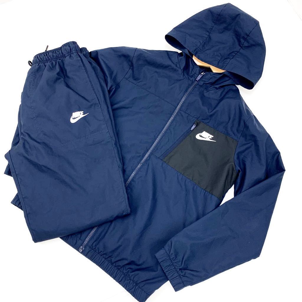 大人気，100%新品 NIKE ナイキ 合わせやすい 濃紺 ネイビー キッズサイズ 150-160cm 子供用 ウィンドブレーカー 上下セット Lサイズ AD(上下セット)｜売買されたオークション情報、yahooの商品情報をアーカイブ公開 上下セット