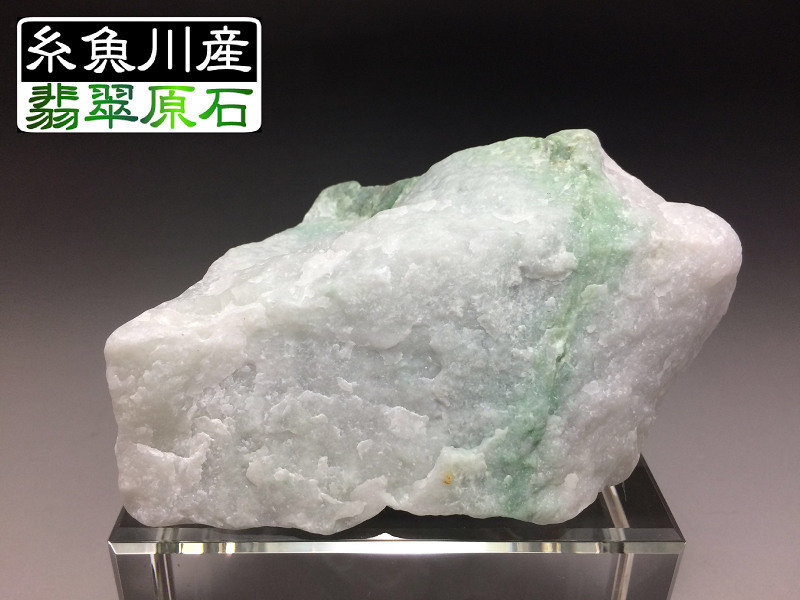 糸魚川市 翡翠(ヒスイ)原石 緑 白 ☆485g☆ 556 【公式通販】