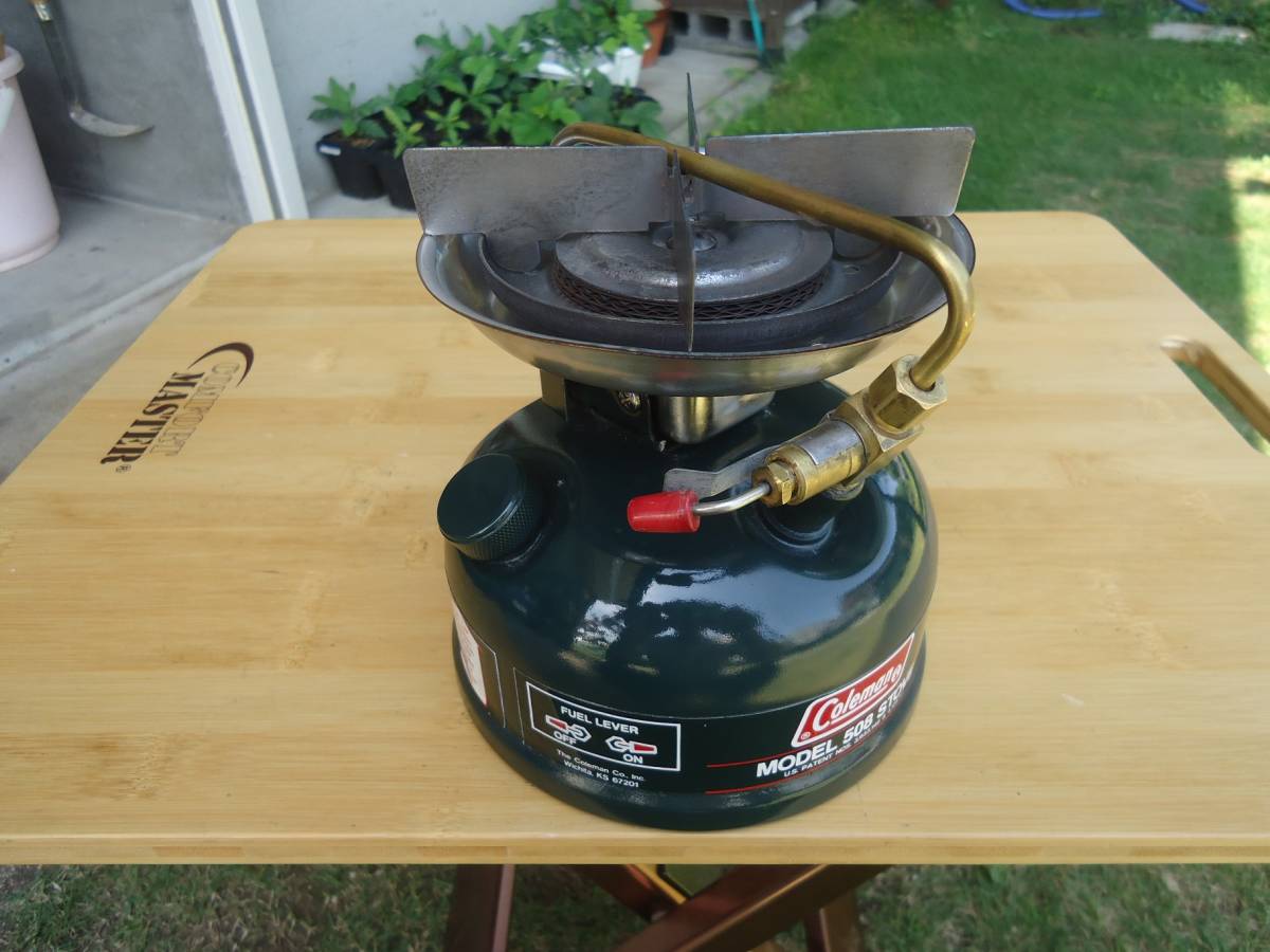 【驚きの破格値，品質保証】 Coleman コールマン 508 STOVE シングルバーナー ストーブ 2レバー 刻印 8 89(ガソリン)｜売買されたオークション情報、yahooの商品情報をアーカイブ公開 - オークファン ガソリン