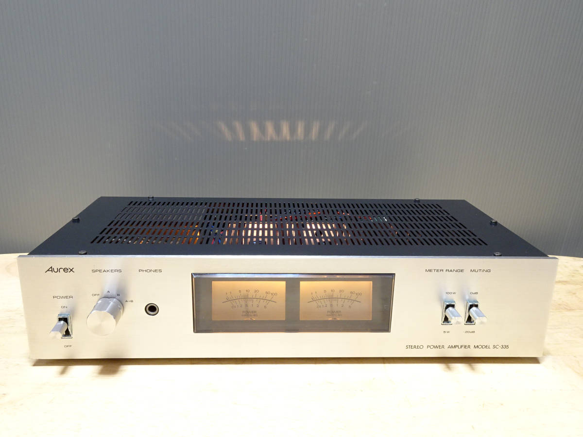 Aurex ステレオパワーアンプ SC-335 プリアンプ SY-335 Aurex 薄型プリアンプ SY-335 (動作良好) Aurex パワーアンプ SC-335