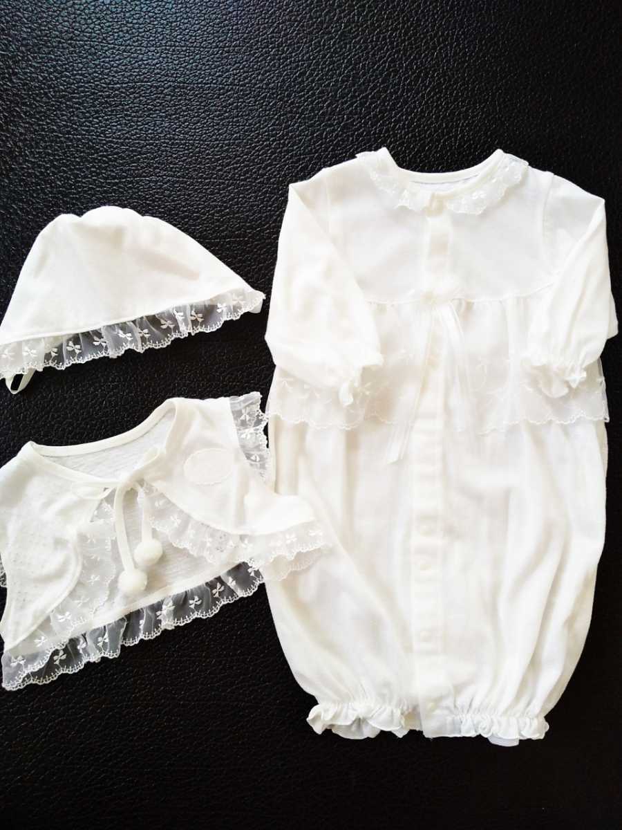 セレモニードレス ベビードレス セット お宮参り お食い初め 新生児 日本製 70 65 74cm 売買されたオークション情報 Yahooの商品情報をアーカイブ公開 オークファン Aucfan Com