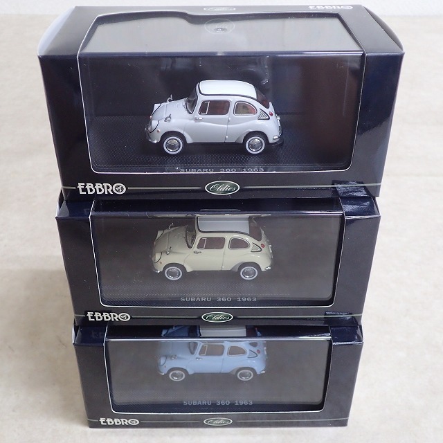エブロ 1/43 スバル 360 1963 グレー No.74/アイボリー No.75/ブルー
