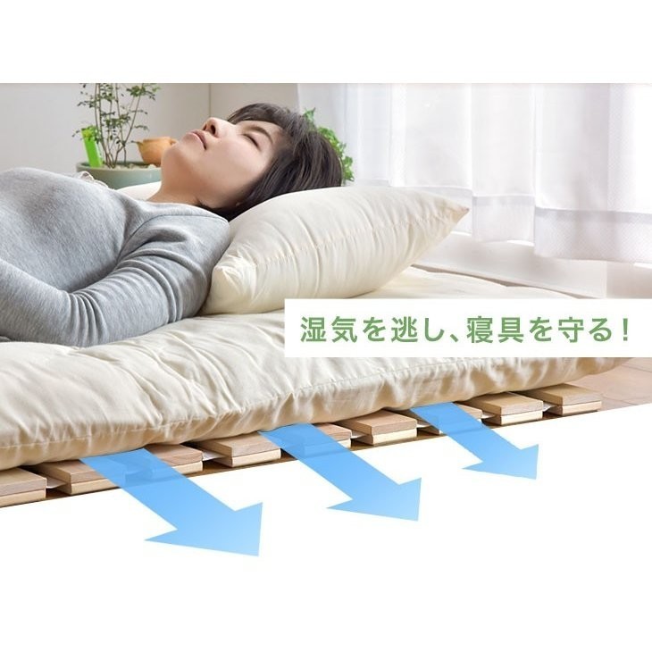 すのこマット ロール式すのこマット ロール 極厚2.5cm シングル 国産 檜 ひのき スノコ 木製 収納 完成品77c ロール式 すのこマット すのこベッド サイズ クイーン 高さが5cm！通気性抜群ロールタイプすのこの激安通販はベッド通販
