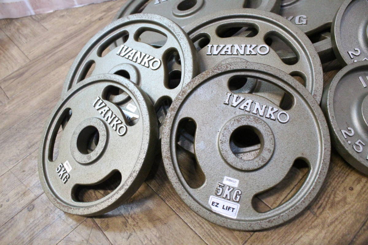IVANKOイヴァンコ オリンピックプレートセット計107.5kg 穴径50mm 