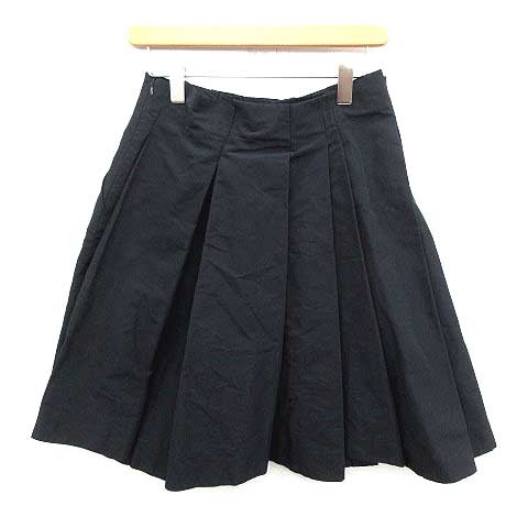 ジルサンダー JIL SANDER スカート プリーツ ひざ丈 34 紺 ネイビー 