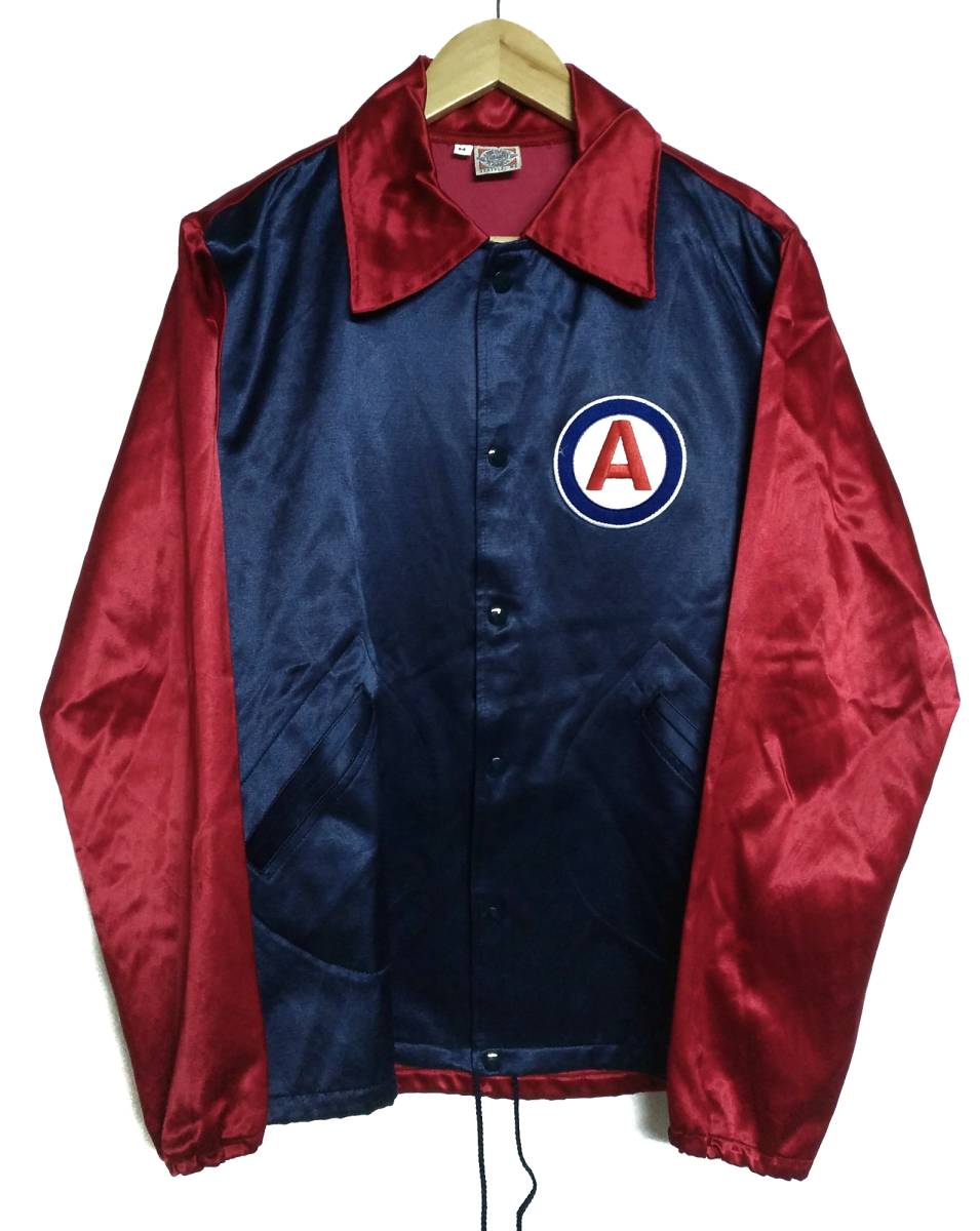 エベッツフィールド AWAKE EBBETS FIELD 赤 × 紺 M サテンジャケット 