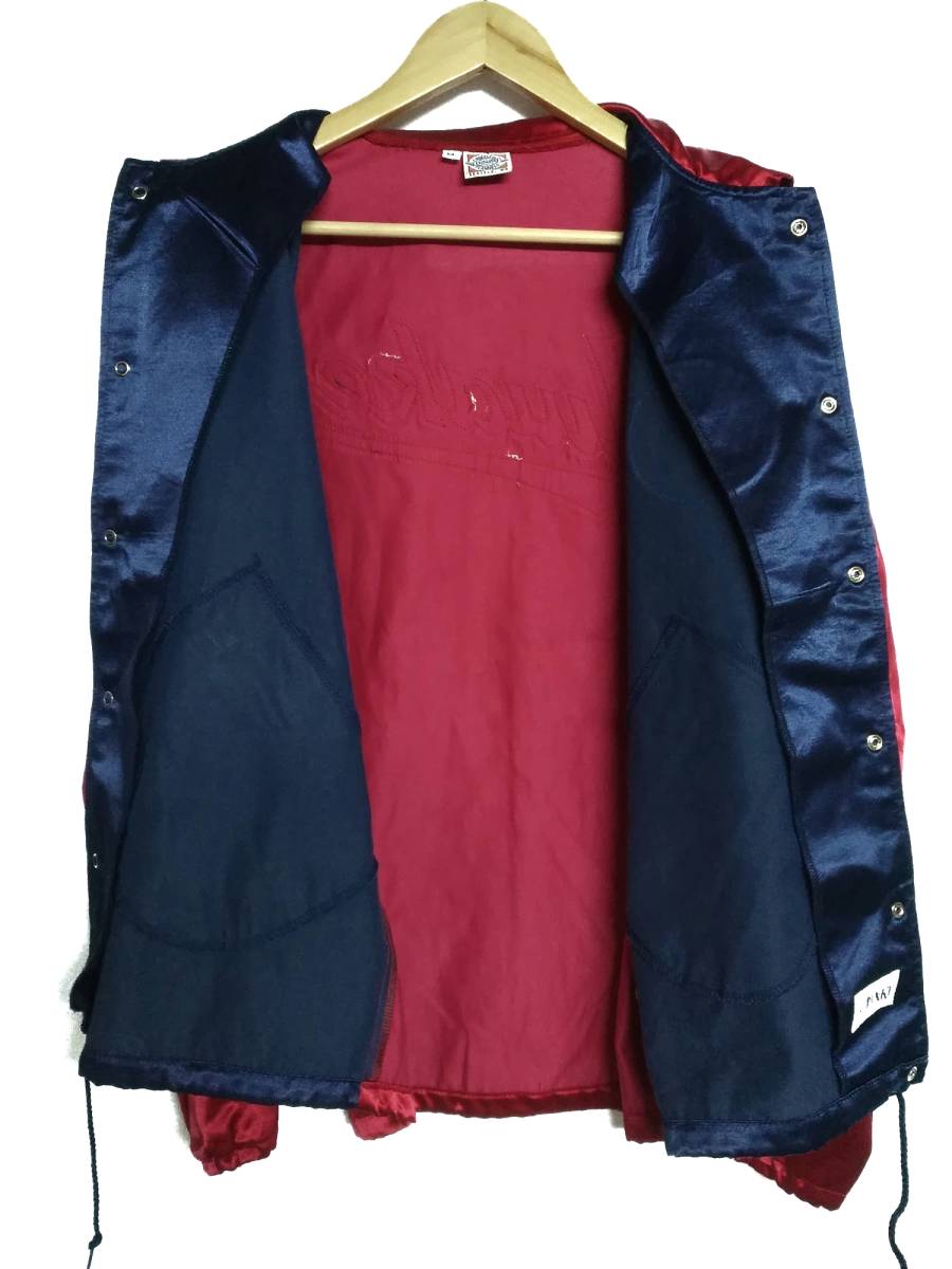 エベッツフィールド AWAKE EBBETS FIELD 赤 × 紺 M サテンジャケット 