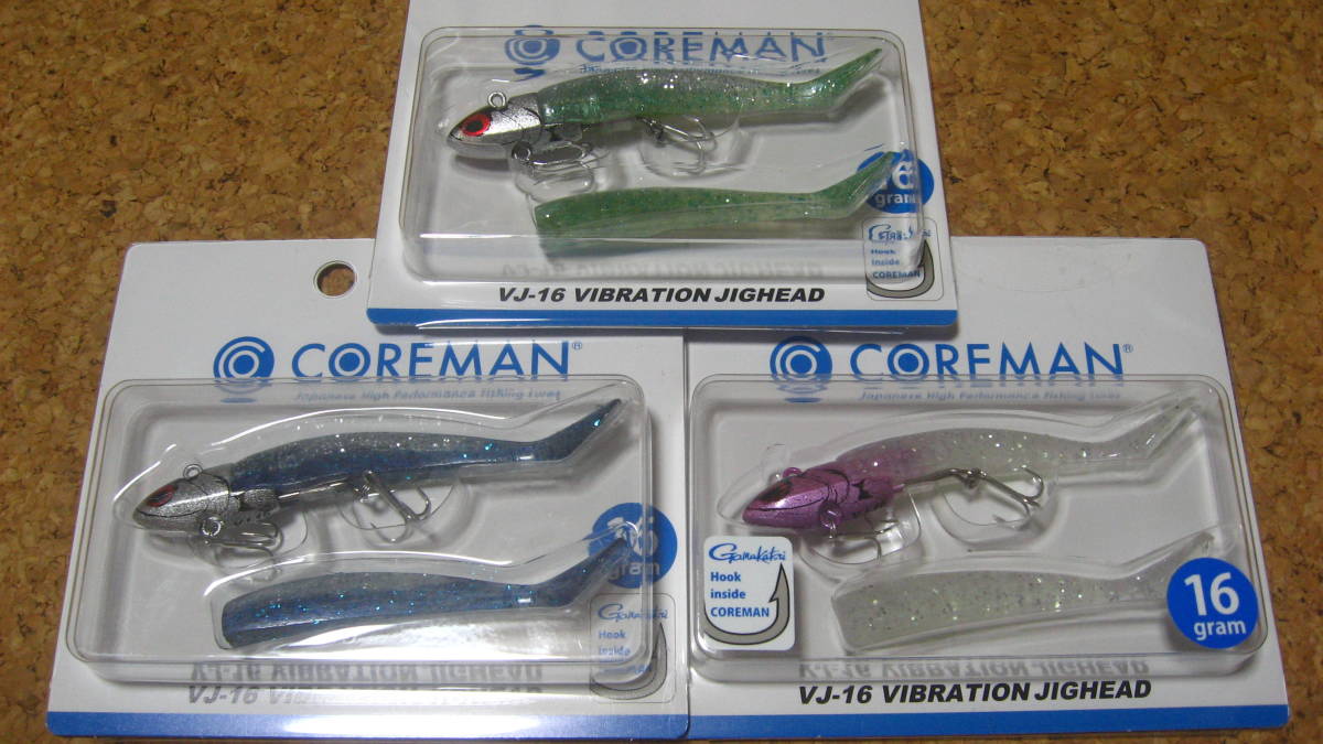  コアマン VJ-１６ バイブレーションジグヘッド １６グラム ３色３個セット ①(バイブレーション)｜売買されたオークション情報、yahooの商品情報をアーカイブ公開 - オークファン 海水
